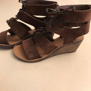 Brown suede sandals